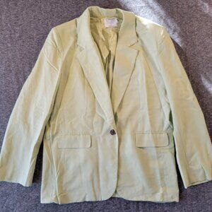 NWOT Lime Green Lush Linen Blazer Sz M